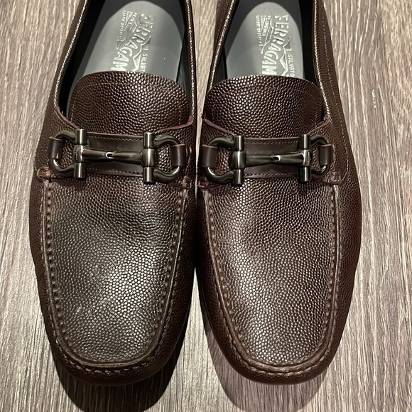 Men’s Brown Ferragamo Loafer Slip On Sz 10.5 - Picture 8 of 10